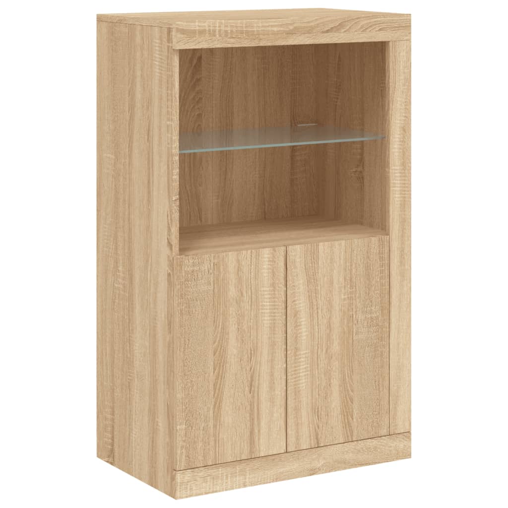 Buffet avec lumières LED chêne sonoma 202x37x100 cm - XIOS