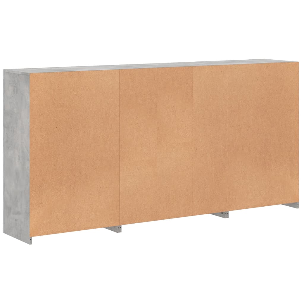 Buffet avec lumières LED gris béton 202x37x100 cm - XIOS
