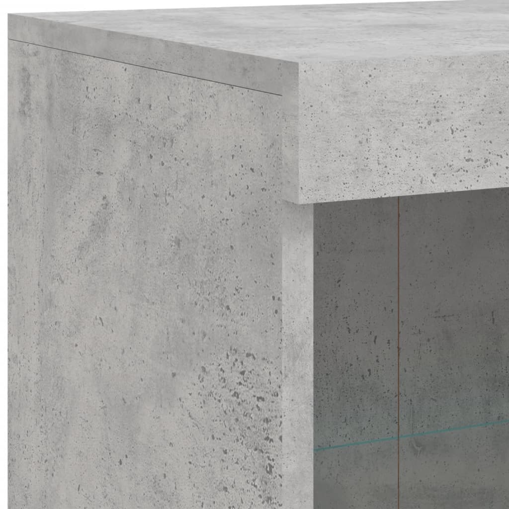Buffet avec lumières LED gris béton 202x37x100 cm - XIOS