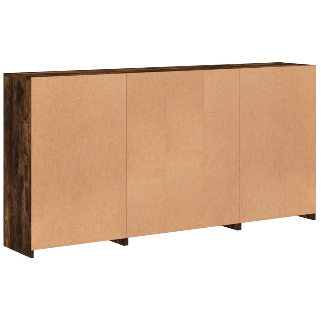 Buffet avec lumières LED chêne fumé 202x37x100 cm - XIOS