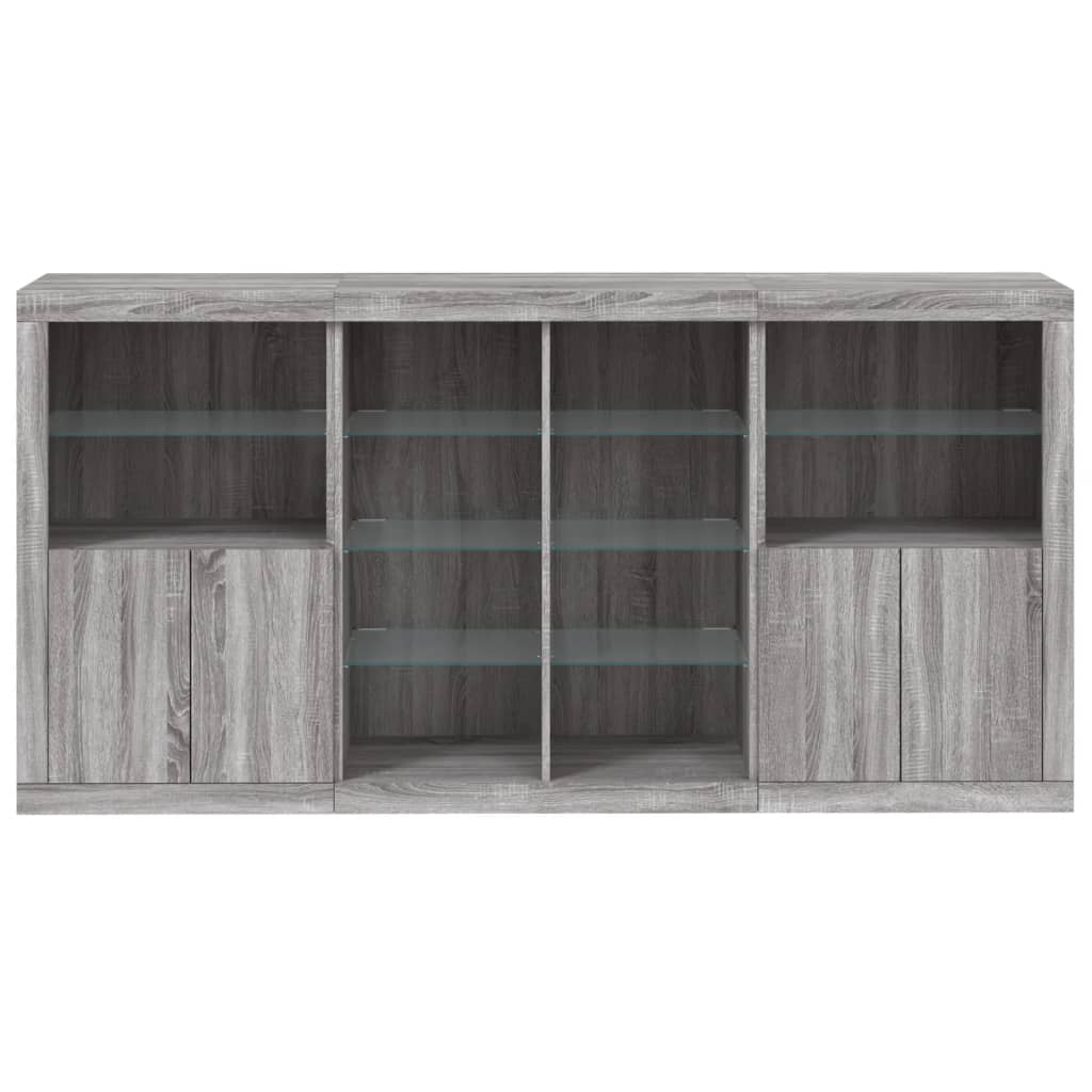 Buffet avec lumières LED sonoma gris 202x37x100 cm - XIOS