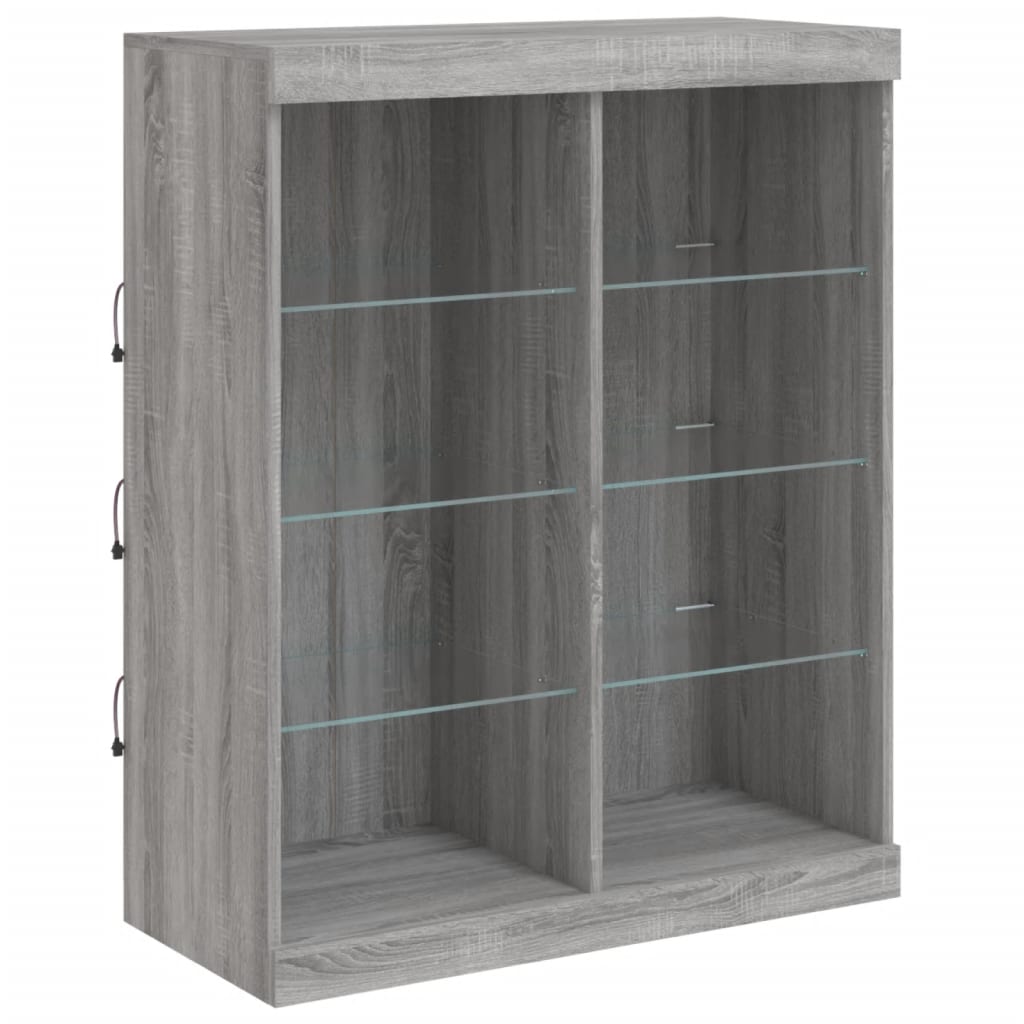 Buffet avec lumières LED sonoma gris 202x37x100 cm - XIOS