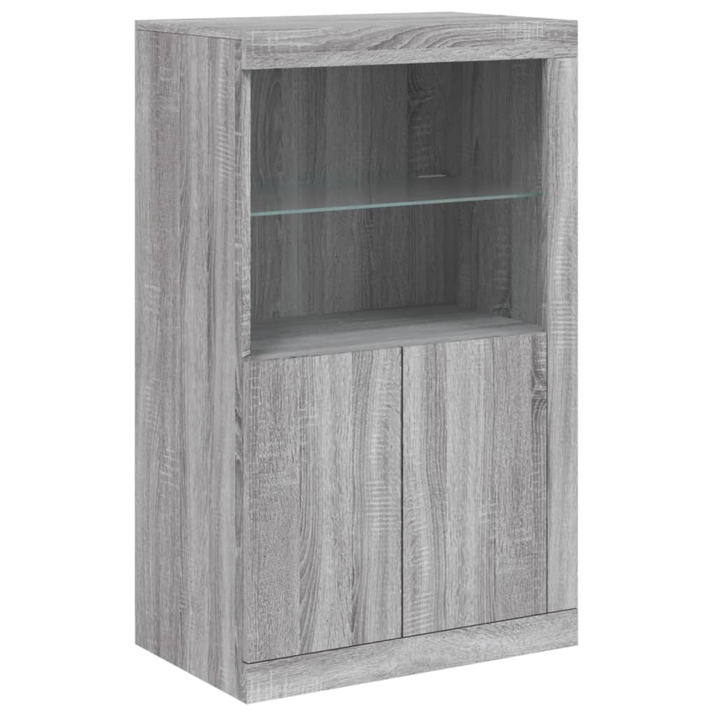 Buffet avec lumières LED sonoma gris 202x37x100 cm - XIOS