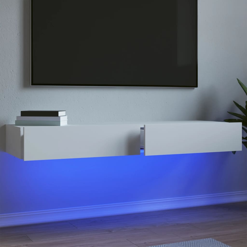 Meubles TV avec éclairage LED 2 pcs blanc 60x35x15,5 cm - XIOS