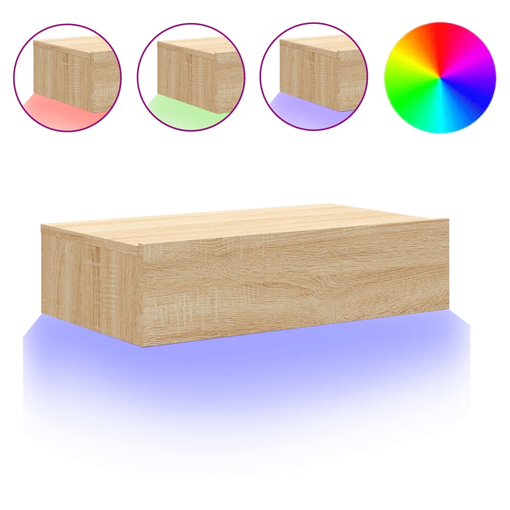 Meuble TV avec éclairage LED chêne sonoma 60x35x15,5 cm - XIOS