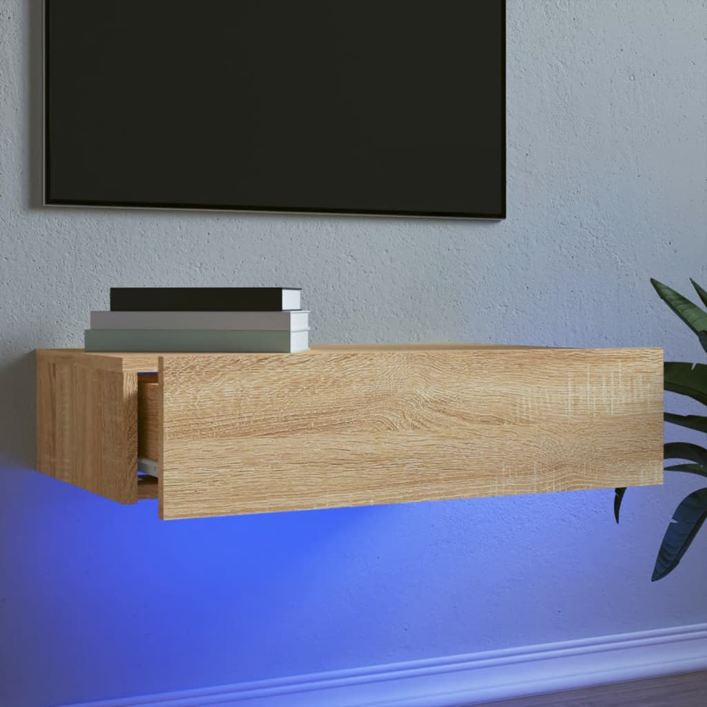 Meuble TV avec éclairage LED chêne sonoma 60x35x15,5 cm - XIOS