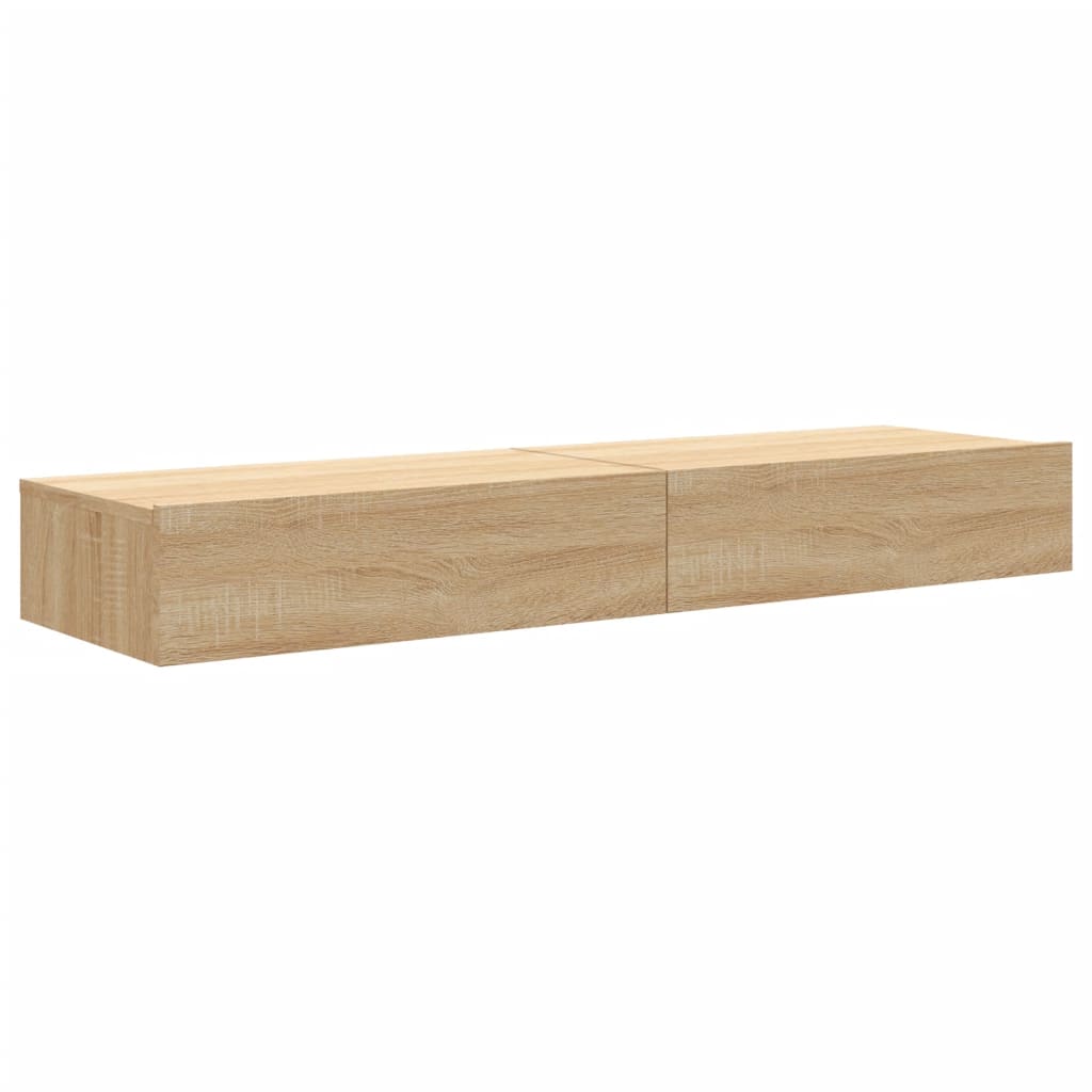 Meubles TV avec éclairage LED 2 pcs chêne sonoma 60x35x15,5 cm