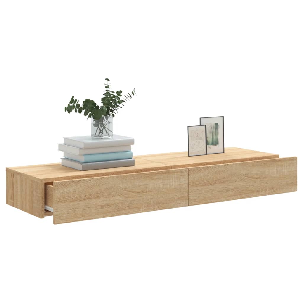 Meubles TV avec éclairage LED 2 pcs chêne sonoma 60x35x15,5 cm