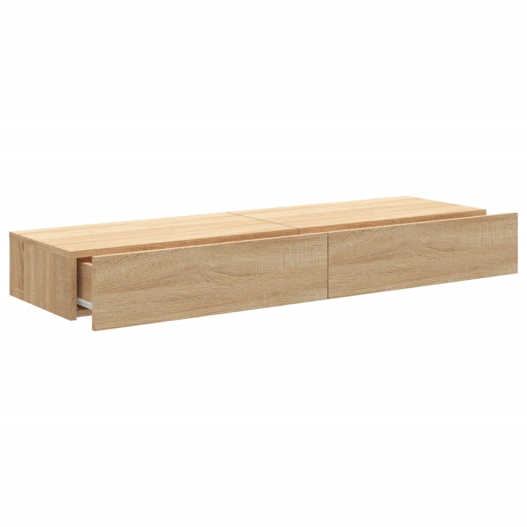 Meubles TV avec éclairage LED 2 pcs chêne sonoma 60x35x15,5 cm