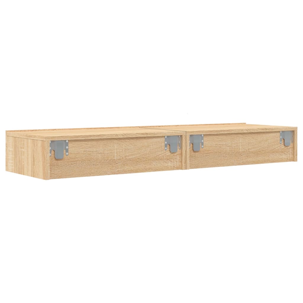 Meubles TV avec éclairage LED 2 pcs chêne sonoma 60x35x15,5 cm