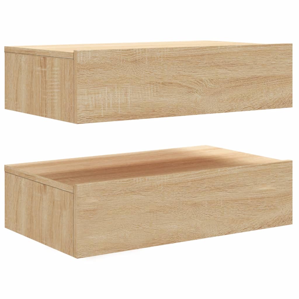 Meubles TV avec éclairage LED 2 pcs chêne sonoma 60x35x15,5 cm