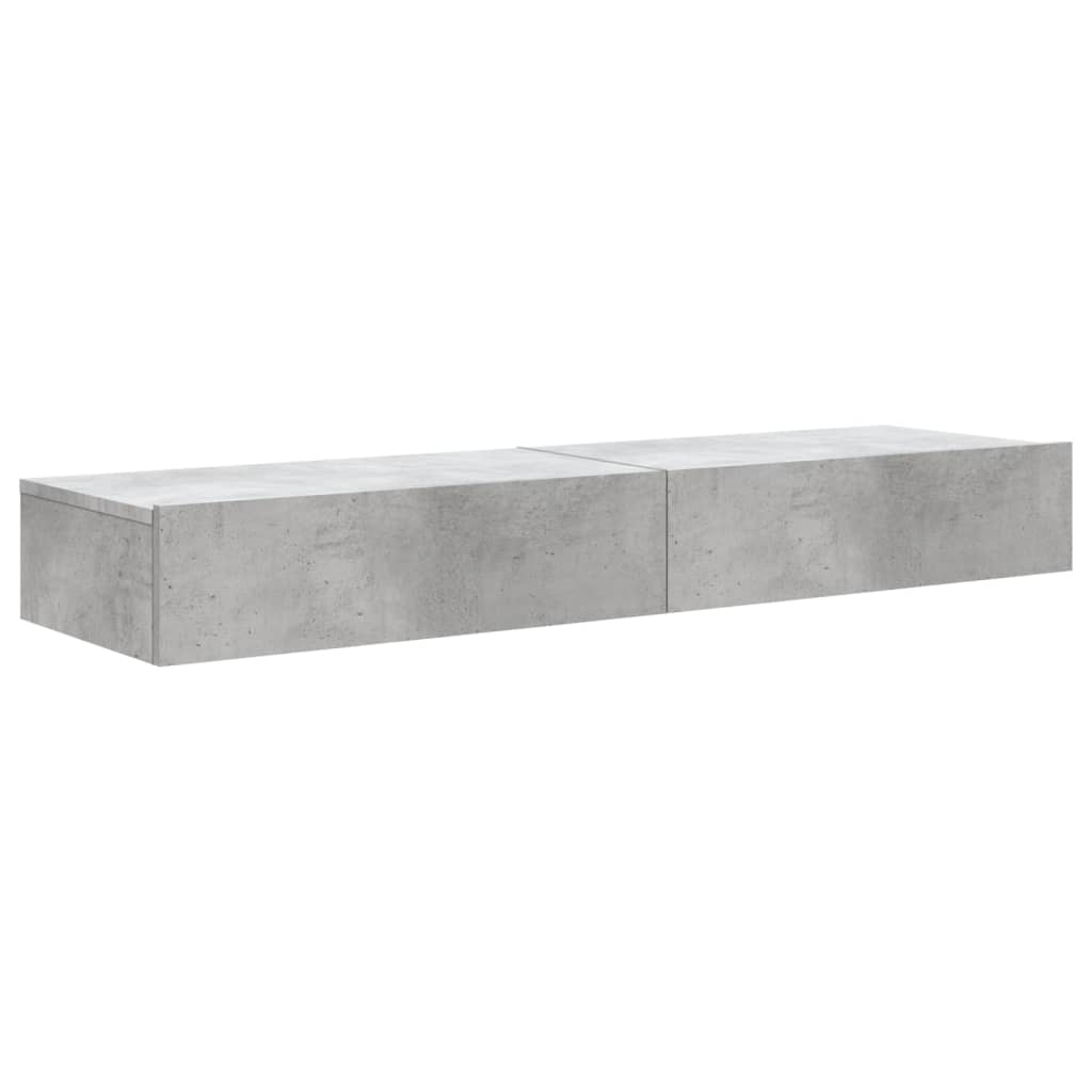 Meubles TV avec lumières LED 2 pcs gris béton 60x35x15,5 cm - XIOS
