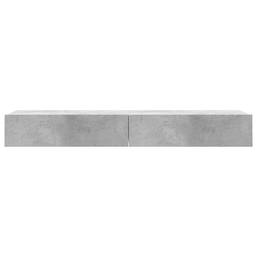 Meubles TV avec lumières LED 2 pcs gris béton 60x35x15,5 cm - XIOS