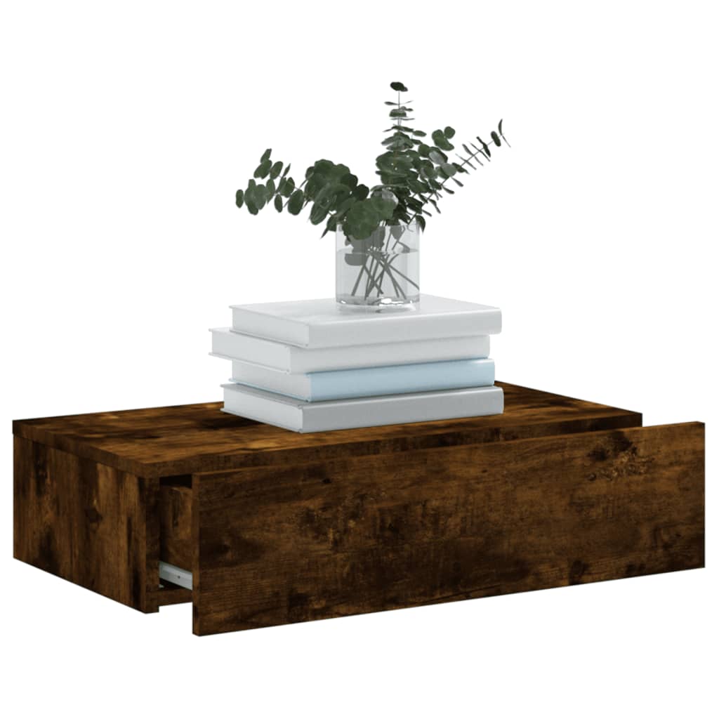 Meuble TV avec éclairage LED chêne fumé 60x35x15,5 cm - XIOS