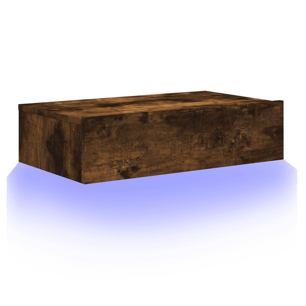 Meuble TV avec éclairage LED chêne fumé 60x35x15,5 cm - XIOS