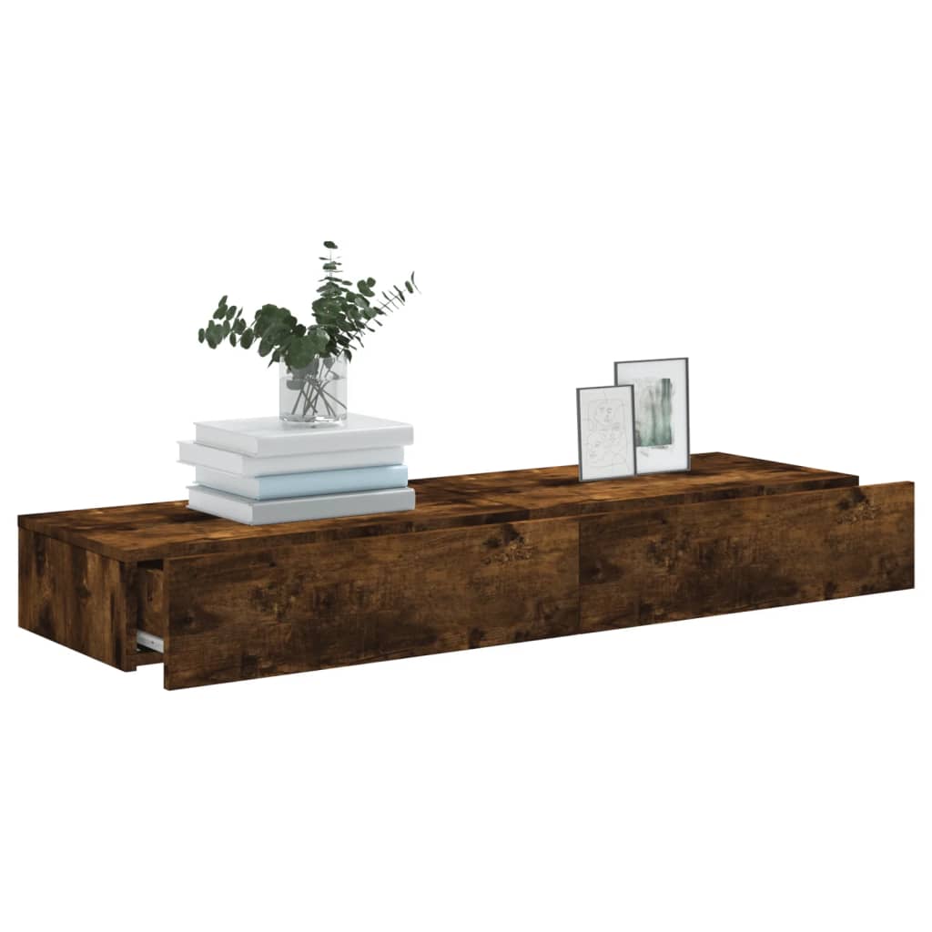 Meubles TV avec lumières LED 2 pcs chêne fumé 60x35x15,5 cm - XIOS