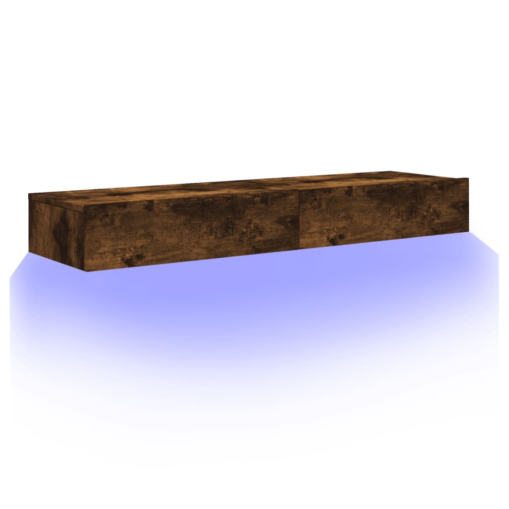 Meubles TV avec lumières LED 2 pcs chêne fumé 60x35x15,5 cm - XIOS