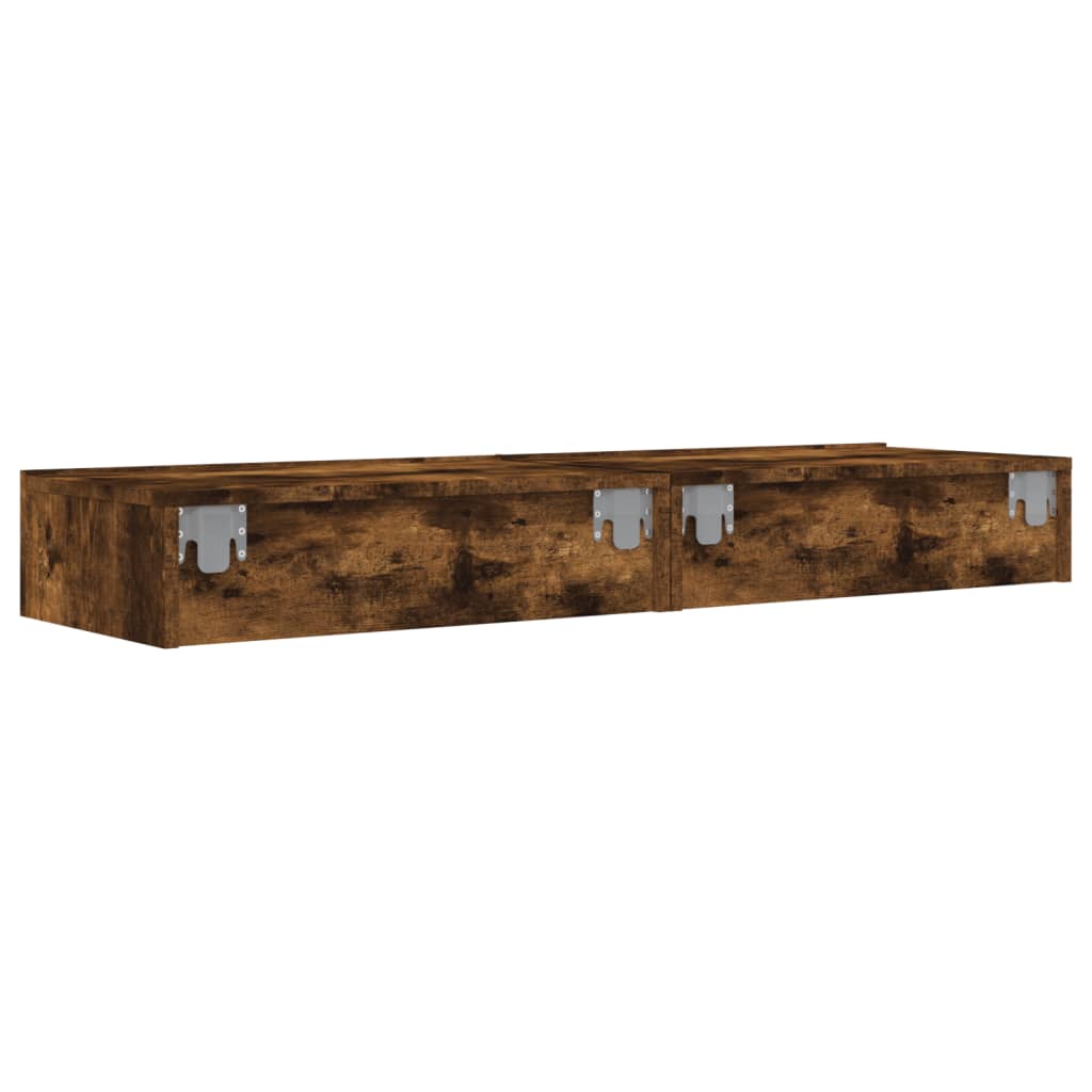 Meubles TV avec lumières LED 2 pcs chêne fumé 60x35x15,5 cm - XIOS