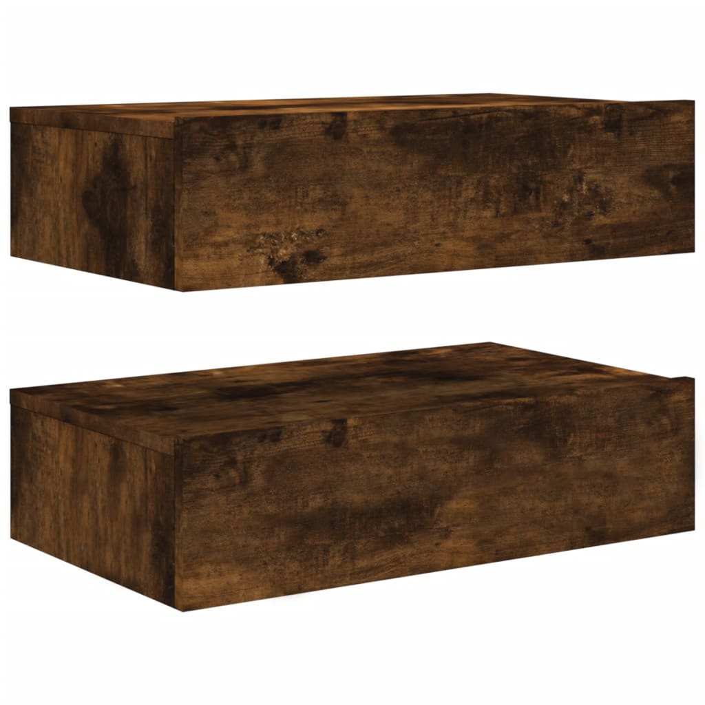 Meubles TV avec lumières LED 2 pcs chêne fumé 60x35x15,5 cm - XIOS