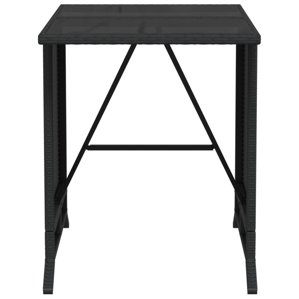 Ensemble de bistro 3 pcs avec coussins noir résine tressée - XIOS