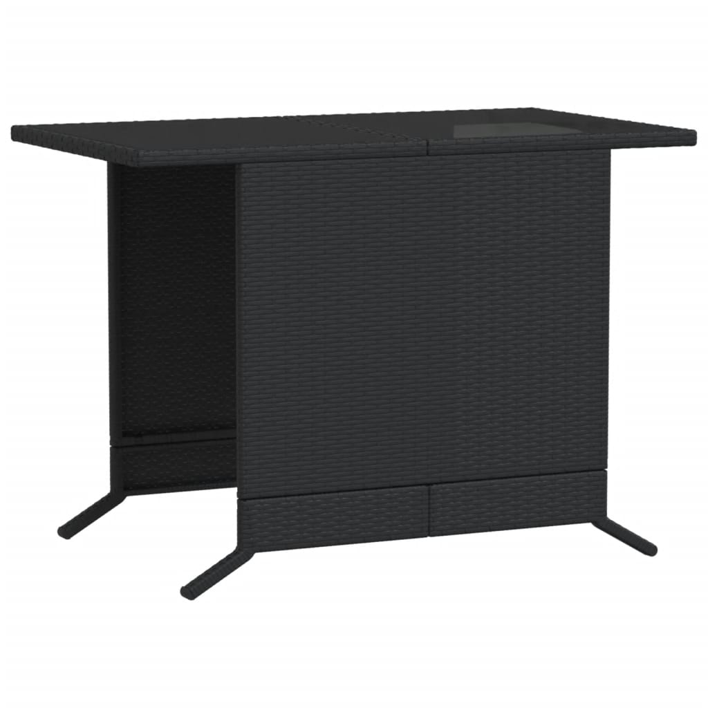 Ensemble de bistro 3 pcs avec coussins noir résine tressée - XIOS