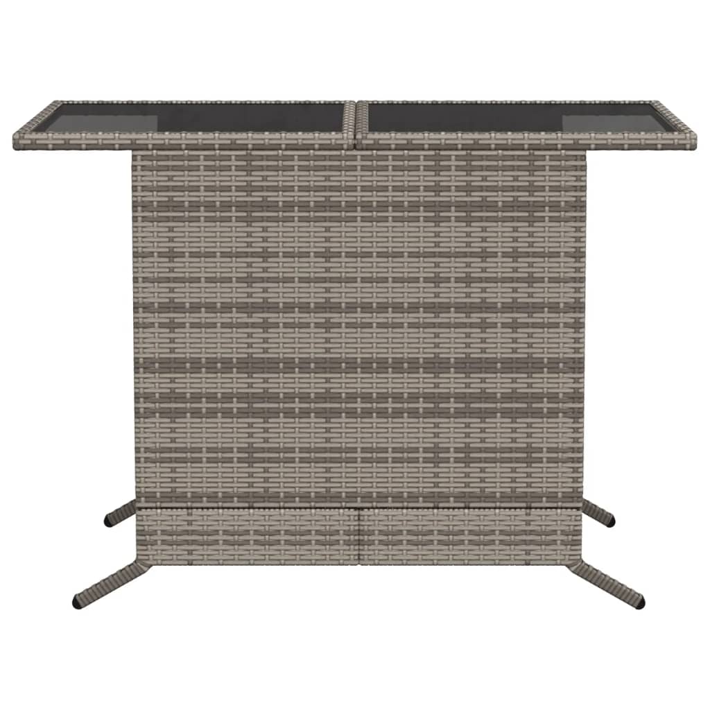 Ensemble de bistro 3 pcs avec coussins gris résine tressée - XIOS