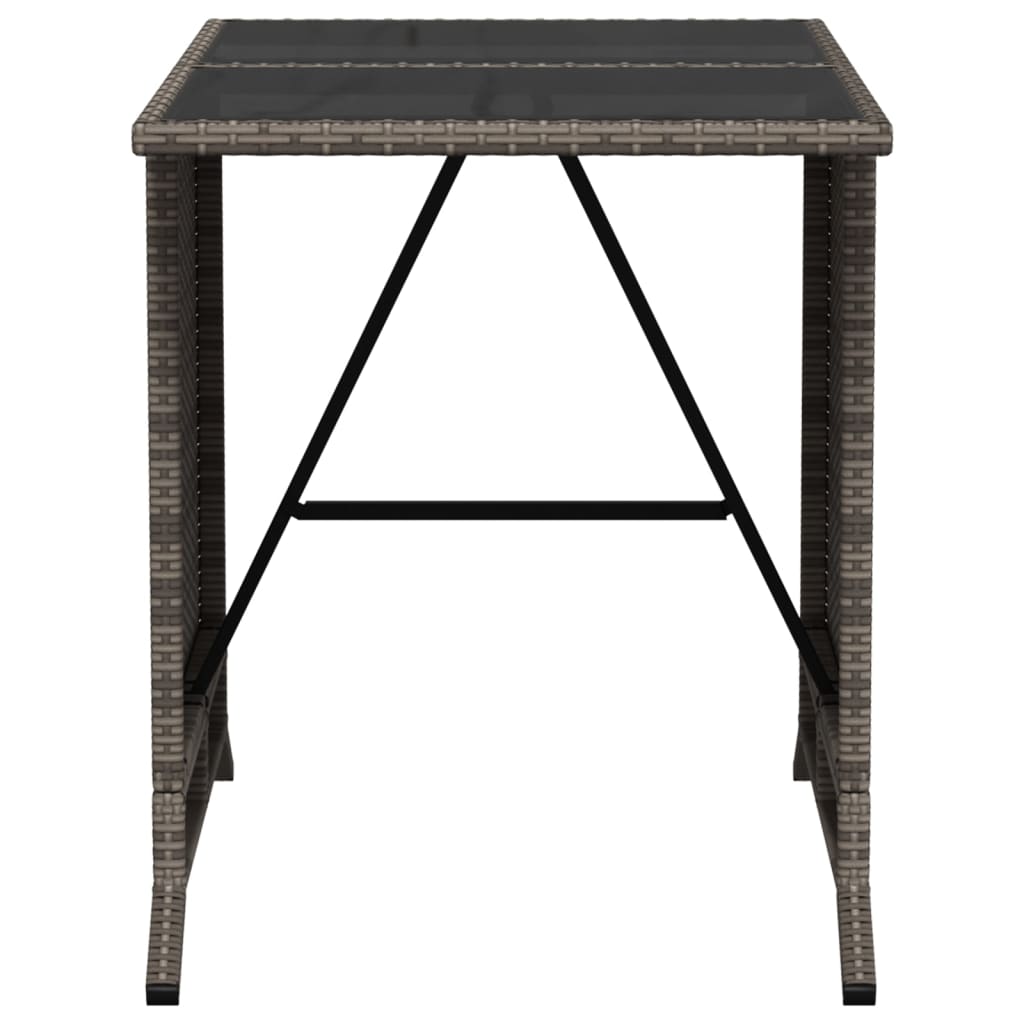 Ensemble de bistro 3 pcs avec coussins gris résine tressée - XIOS