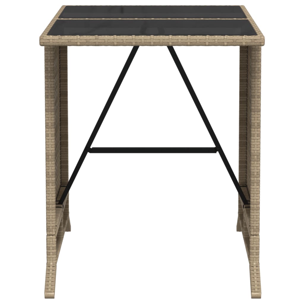 Ensemble de bistro 3 pcs avec coussins beige résine tressée - XIOS
