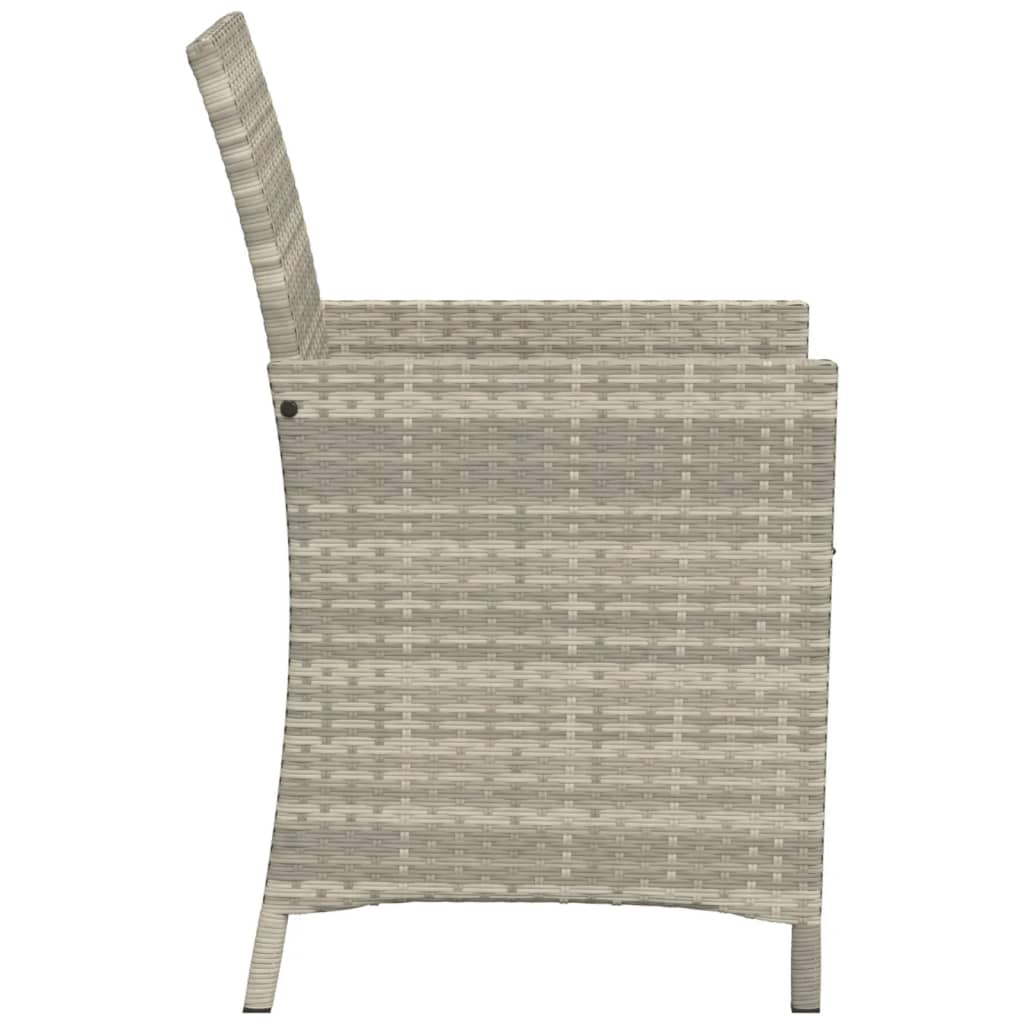 Ensemble de bistro 3 pcs et coussins gris clair résine tressée - XIOS