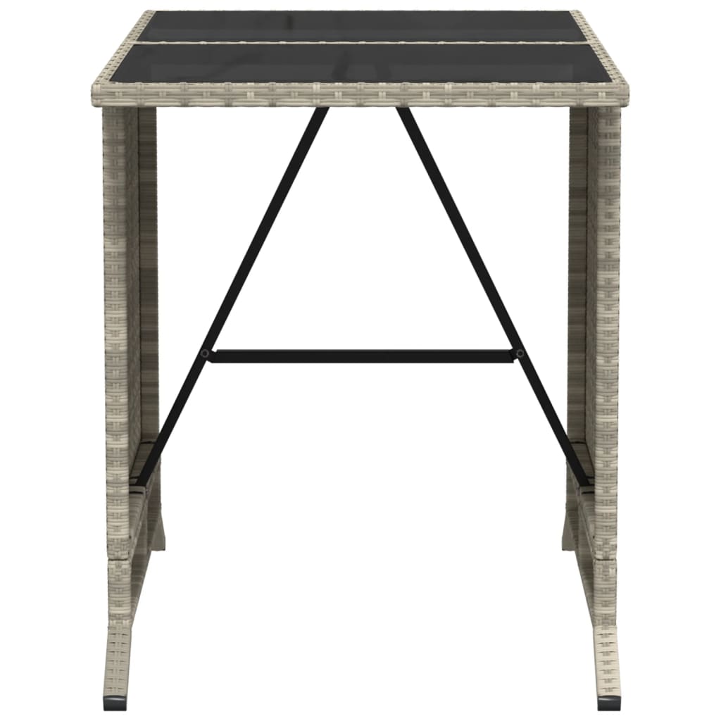 Ensemble de bistro 3 pcs et coussins gris clair résine tressée - XIOS