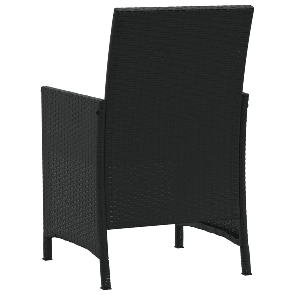 Ensemble de bistro 3 pcs avec coussins noir résine tressée - XIOS