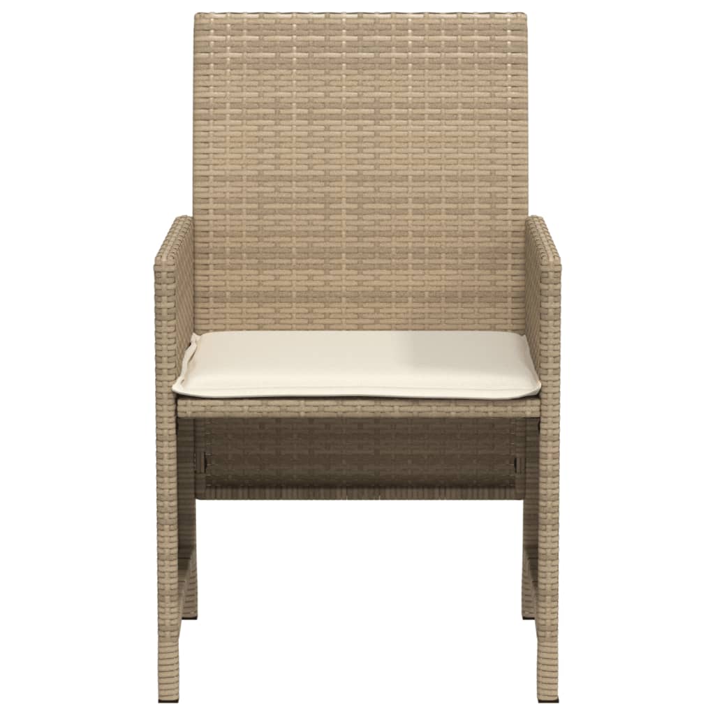 Ensemble de bistro 3 pcs avec coussins beige résine tressée - XIOS