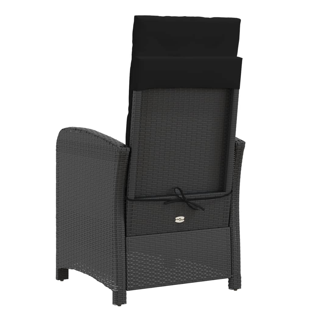 Ensemble de bistro 3 pcs avec coussins noir résine tressée - XIOS