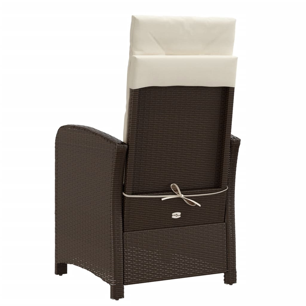 Ensemble de bistro 3 pcs avec coussins marron résine tressée - XIOS