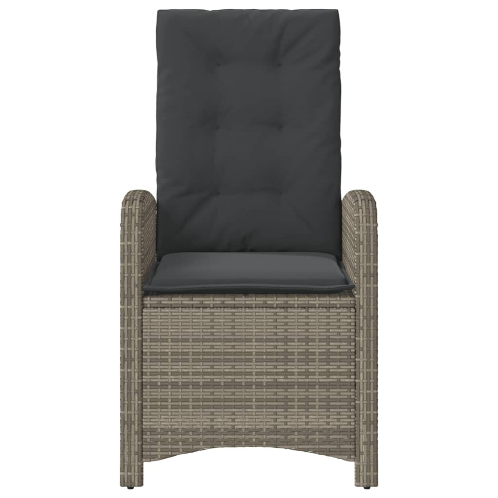 Ensemble de bistro 3 pcs avec coussins gris résine tressée - XIOS