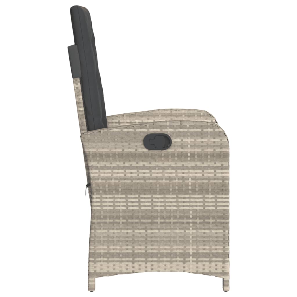 Ensemble de bistro 3 pcs et coussins gris clair résine tressée - XIOS