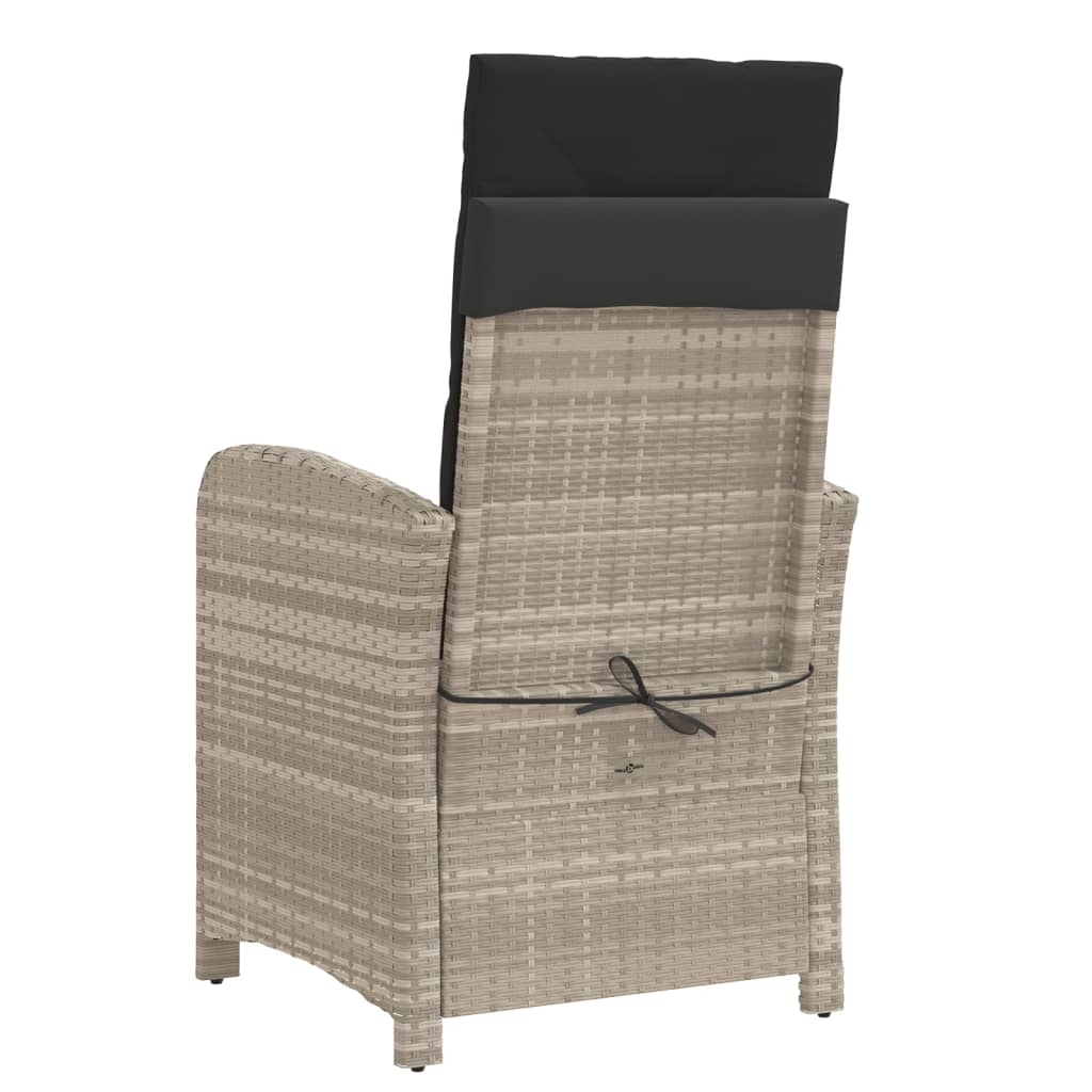 Ensemble de bistro 3 pcs et coussins gris clair résine tressée - XIOS