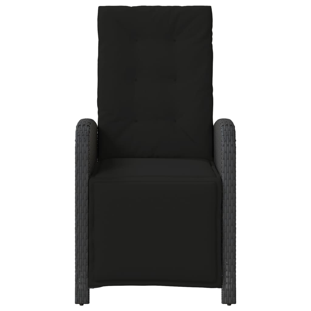 Ensemble de bistro 3 pcs avec coussins noir résine tressée - XIOS