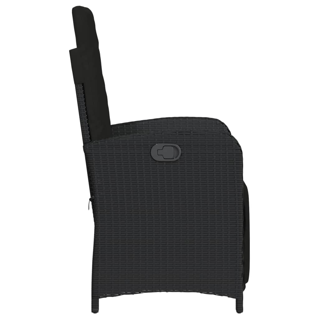 Ensemble de bistro 3 pcs avec coussins noir résine tressée - XIOS