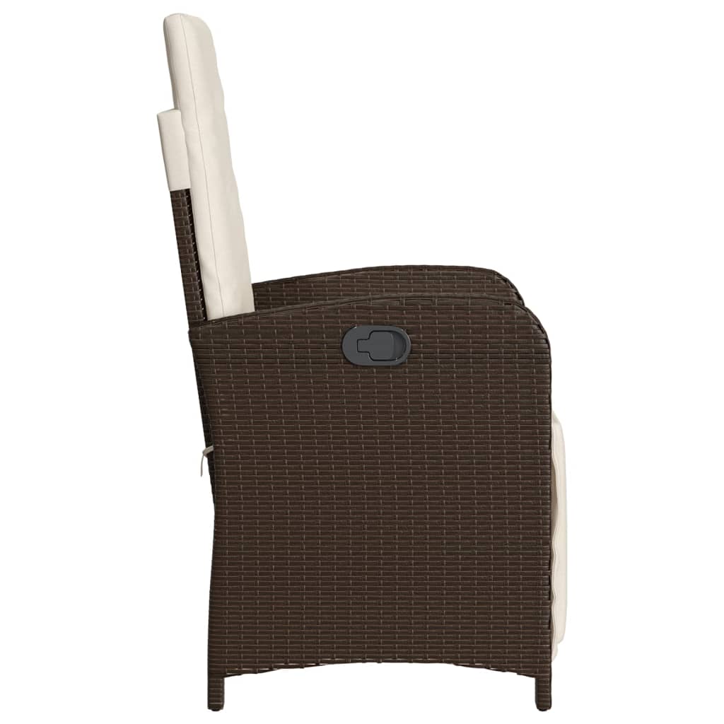 Ensemble de bistro 3 pcs avec coussins marron résine tressée - XIOS
