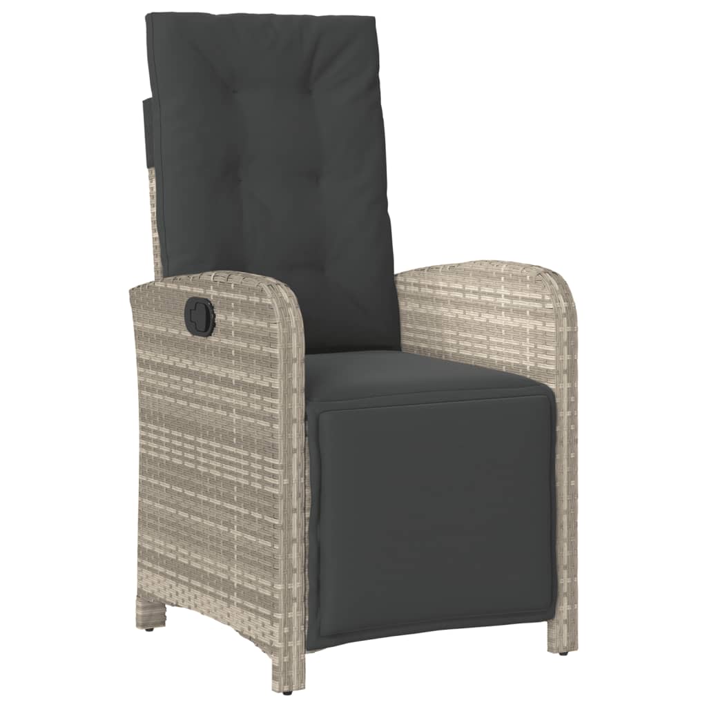 Ensemble de bistro 3 pcs et coussins gris clair résine tressée - XIOS