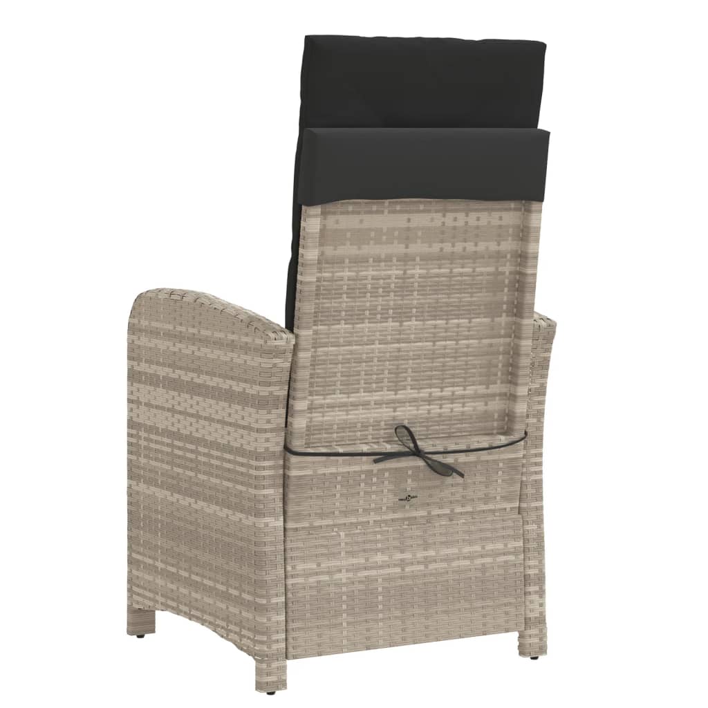 Ensemble de bistro 3 pcs et coussins gris clair résine tressée - XIOS