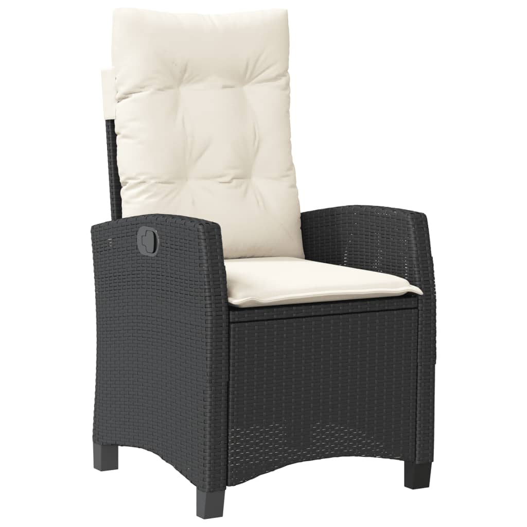 Ensemble de bistro 3 pcs avec coussins noir résine tressée - XIOS