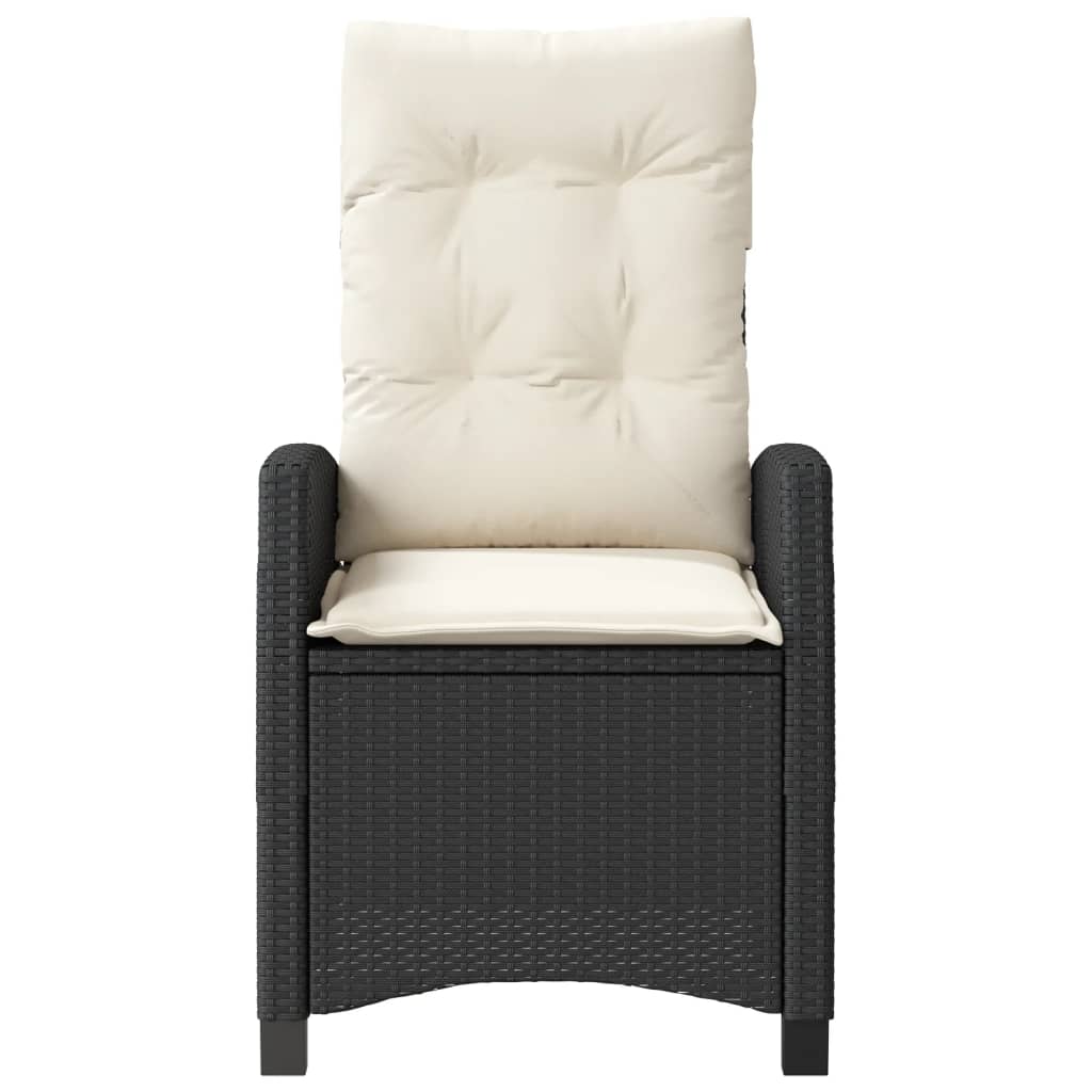Ensemble de bistro 3 pcs avec coussins noir résine tressée - XIOS