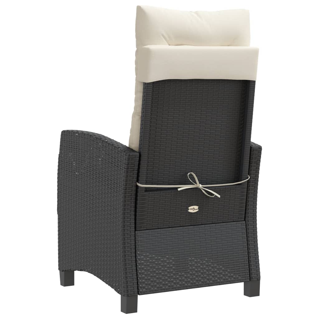 Ensemble de bistro 3 pcs avec coussins noir résine tressée - XIOS