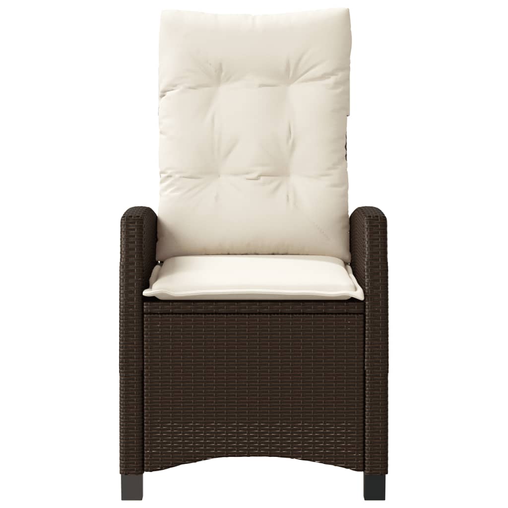 Ensemble de bistro 3 pcs avec coussins marron résine tressée - XIOS