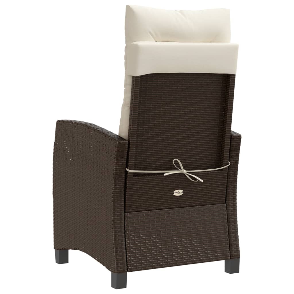 Ensemble de bistro 3 pcs avec coussins marron résine tressée - XIOS