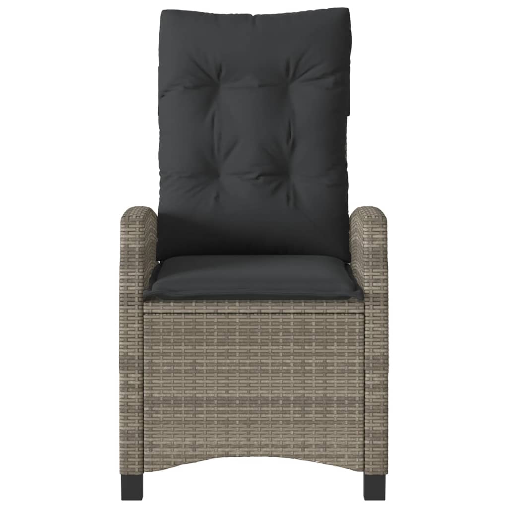 Ensemble de bistro 3 pcs avec coussins gris résine tressée - XIOS