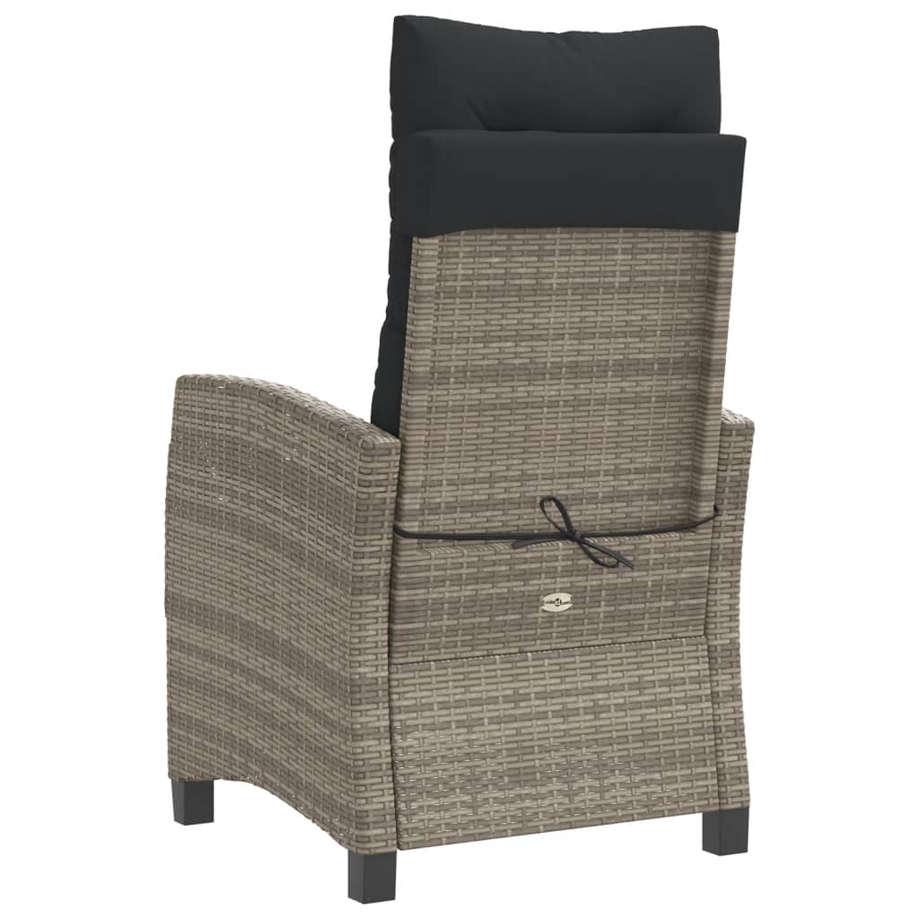 Ensemble de bistro 3 pcs avec coussins gris résine tressée - XIOS