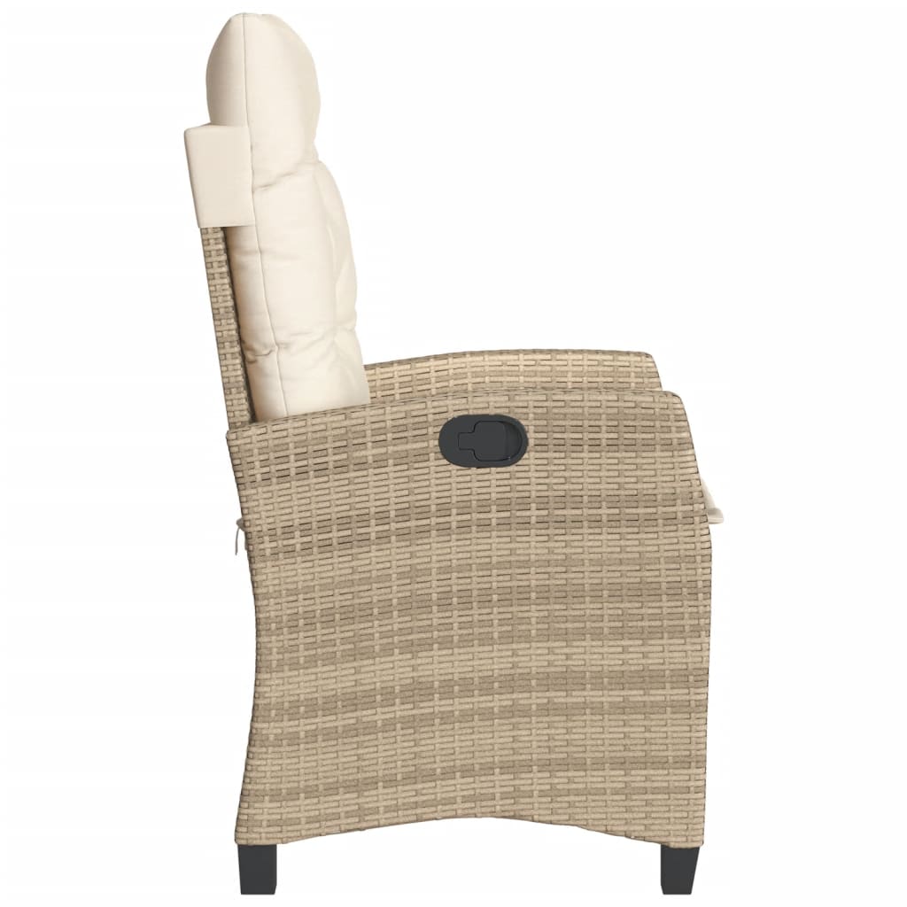 Ensemble de bistro 3 pcs avec coussins beige résine tressée - XIOS